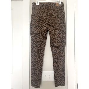 #AE Leopard print denim pants